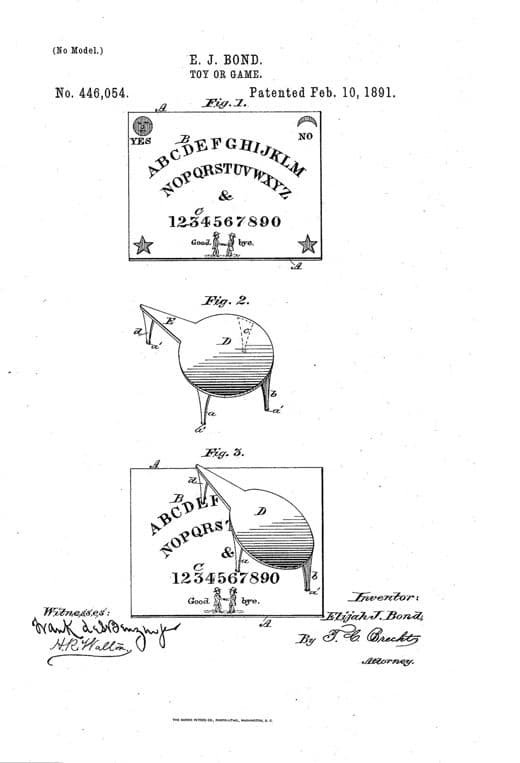 Tablero de juego, dibujo de patente de 1891, acabado papel archivo