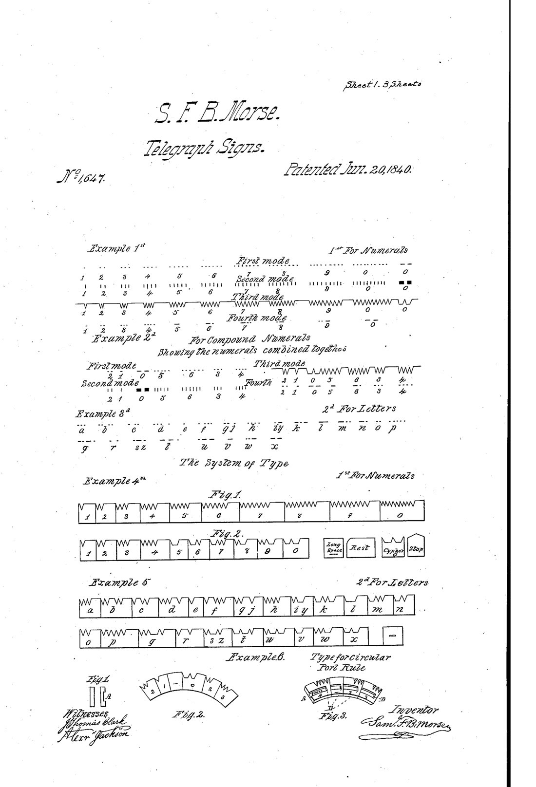 Electro-Magnetic Telegraph patent drawing, 1840