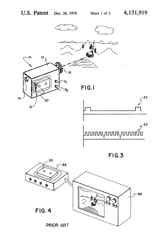 Electronic still camera patent drawing, 1978