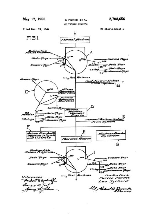 Neutronic reactor patent drawing, 1955